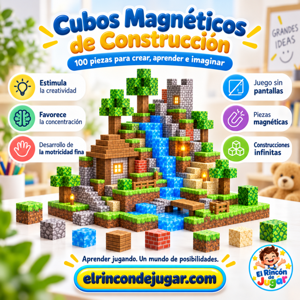 Cubos Magnéticos de Construcción 100 Piezas
