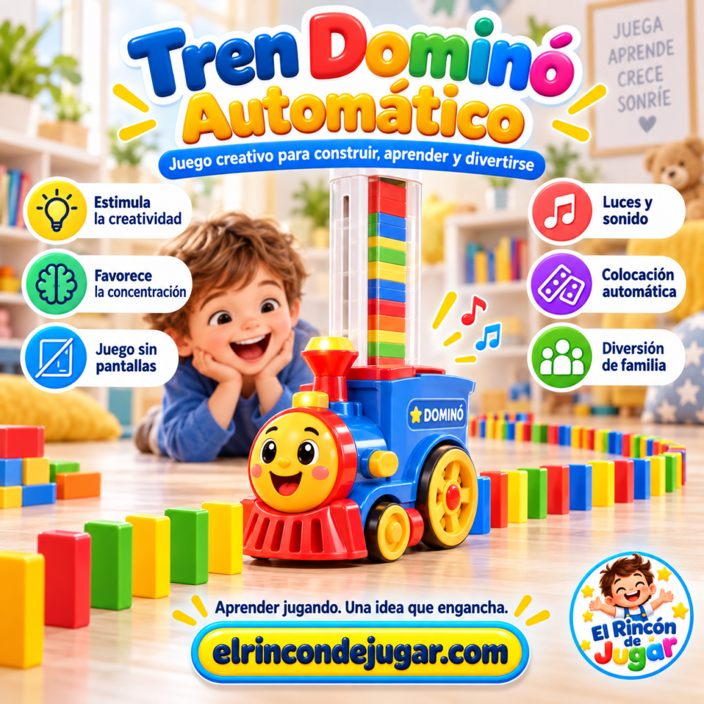 Tren Dominó Automático con Luces y Sonido